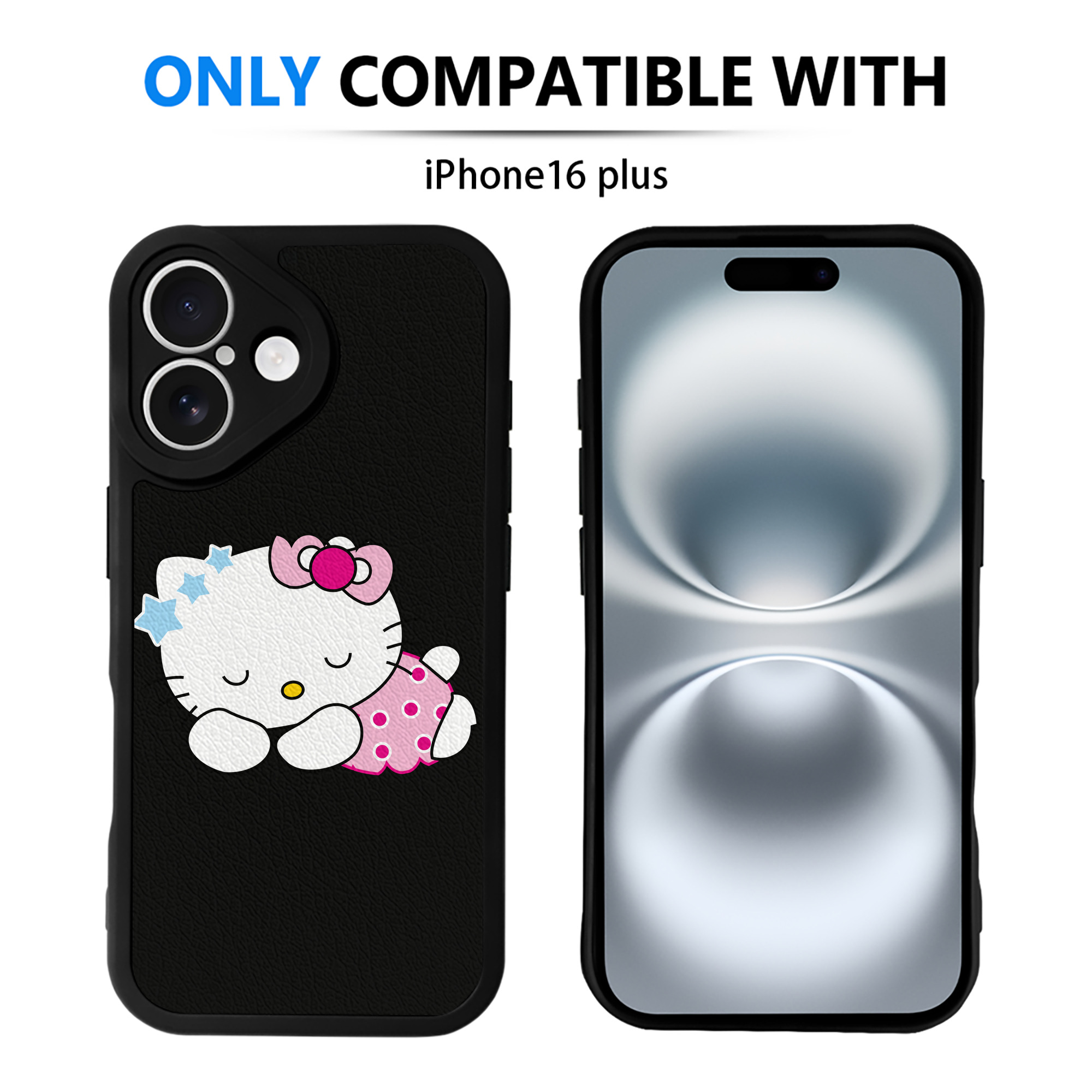 （画像用） Hello Kitty ハローキティ 【iPhone 16シリーズ対応】シリコンスマホケース（レザー調） 材質：シリコン
